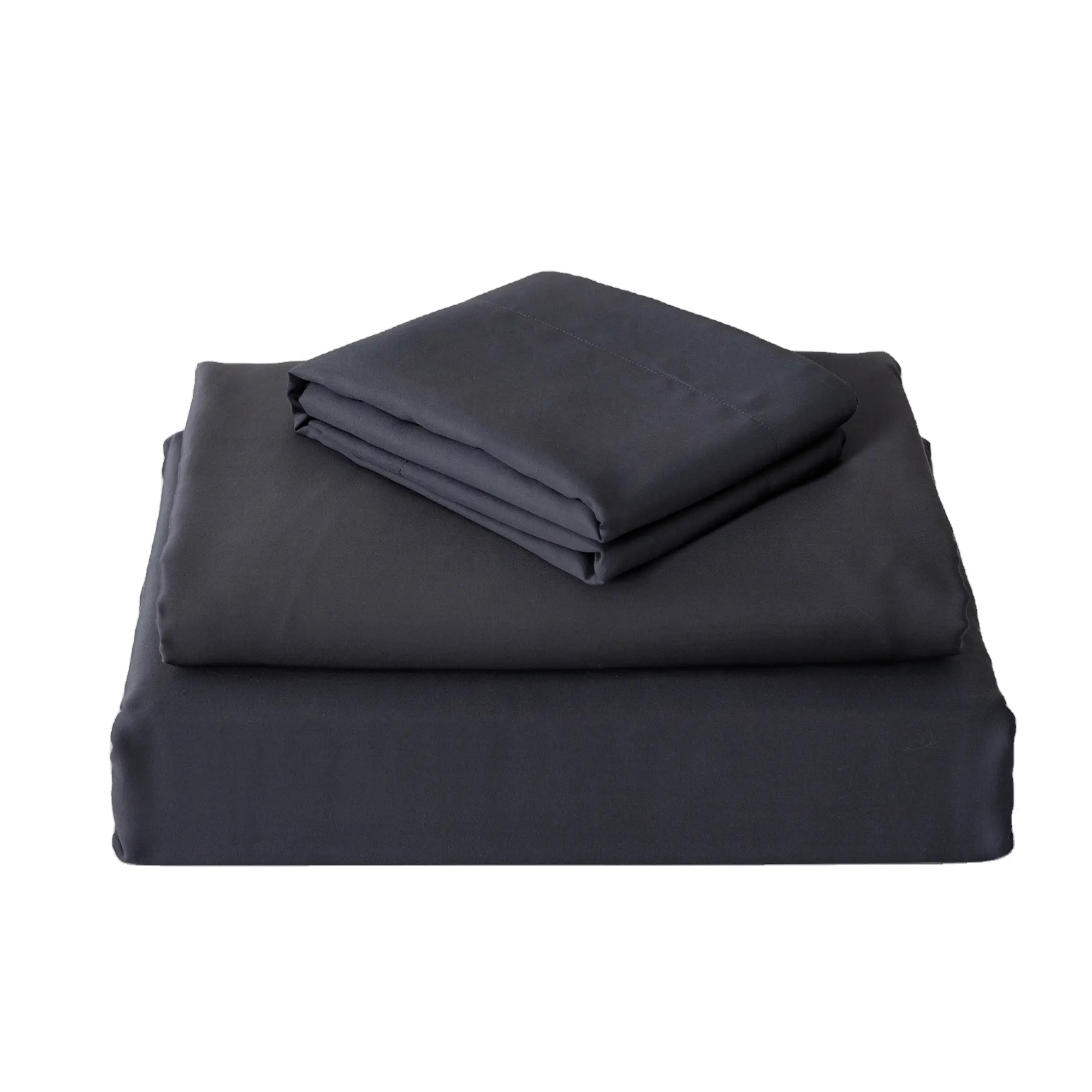 100% Sateen Lençóis de Linho de Cama de Bambu Conjunto Fronhas, Lençol de Cima, e Rainha Lençol