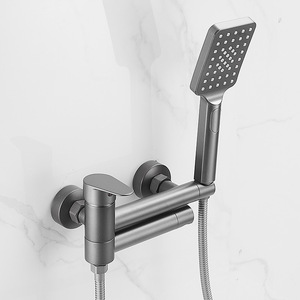 Ensemble <span class=keywords><strong>de</strong></span> robinetterie <span class=keywords><strong>de</strong></span> bain et <span class=keywords><strong>de</strong></span> <span class=keywords><strong>douche</strong></span> mural en laiton massif, mitigeur chaud/froid avec bec rétractable et douchette à main pour salle <span class=keywords><strong>de</strong></span> bain à domicile - Product Image 2