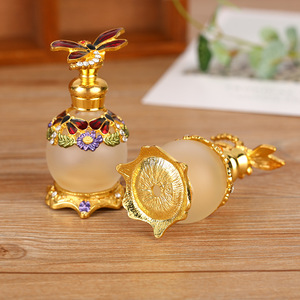 ขวดน้ำหอมโลหะทรงแบนรูปแมลงปอขนาด15มล. พร้อมขวดแก้วใส่น้ำมันหอมระเหยหลากสีสำหรับงานปัก - Product Image 3