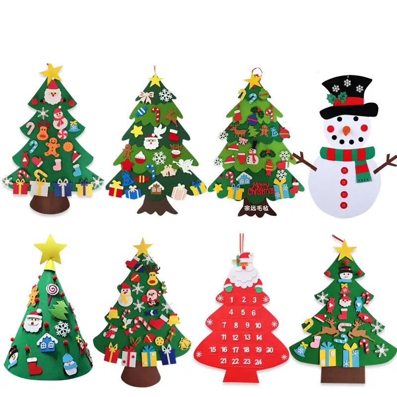 Palmy नई डिजाइन क्रिसमस सजावट दीवार फांसी आभूषण बच्चों के लिए Diy क्रिसमस <span class=keywords><strong>पेड़</strong></span> महसूस किया
