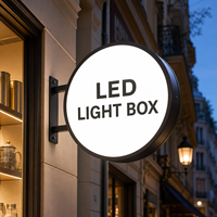 Enseigne lumineuse LED carrée personnalisée double face, enseigne publicitaire murale extérieure pour vitrine de magasin, enseigne lumineuse LED