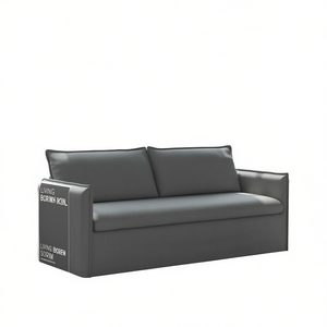 Sofá de Tres Plazas Living Boren en Tela Gris Oscuro, 77.17 X 32.28 X 33.46 Pulgadas, Mueble Moderno Tapizado para Sala de Estar - Product Image 1