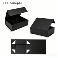 Boîte pliante magnétique en papier avec grand logo personnalisé, design gratuit, emballage de luxe, boîte cadeau rigide en carton pliable