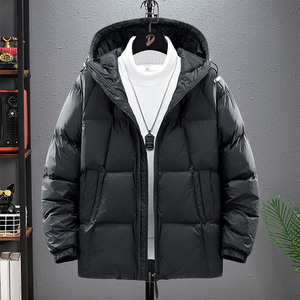 Veste matelassée en coton personnalisable avec logo, nouvelle collection hiver, pour homme et femme, version coréenne, à capuche, style bouffant, épaisse. - Product Image 4
