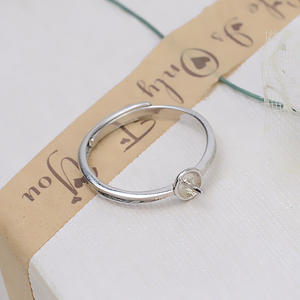 Bague ajustable pour femme en argent 925, design ouvert avec 49 perles incrustées, accessoires de bijoux DIY, plateau pour tailles 5-8 - Product Image 3