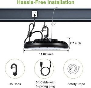 <span class=keywords><strong>Kili</strong></span> pour éclairage industriel UFO en aluminium 150W 19500LM 5000K 130LM/W IP65 étanche ETL Garantie 5 ans Luminaire d'entrepôt - Product Image 5