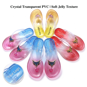 2026 Tongs de luxe pour femme à plateforme, en gelée transparente dégradée, avec tête de renard et strass, élégantes, respirantes, printemps-été - Product Image 1