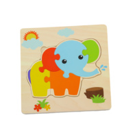 Papan Belajar Puzzle Kayu 3D Montessori Bentuk Hewan Balok Jigsaw Alfabet Mainan Edukasi Dini ASTM CE CPC OEM ODM