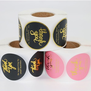 Customized Thank You Sticker for Seal <b>Labels</b> Round Floral Multi Color <b>Labels</b> Sticker Private Design Waterproof Sticker Roll - Product Image 3