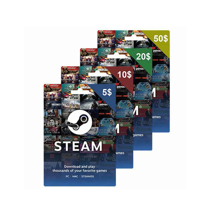 Steam Wallet Card 20 USD, Compra códigos gift card !