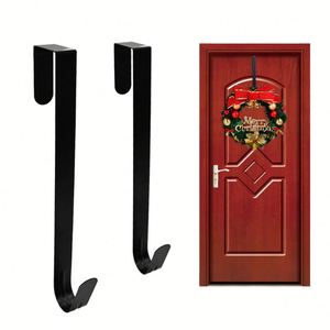 YIWANG Crochet en métal noir Crochet de porte pour guirlande de Noël pour la décoration - Product Image 2