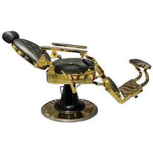 Bomba hidráulica negra y dorada, sillas de peluquería de bronce, silla reclinable de salón <span class=keywords><strong>para</strong></span> barbería - Product Image 2
