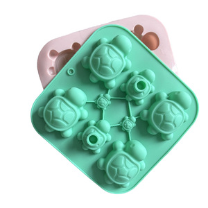 Moule à gâteau en silicone Xinguo XG-736 à 6 cavités en forme de tortue - Réutilisable pour savon, résine, bougies DIY et pâtisserie maison - Product Image 1
