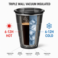 Gobelet isotherme empilable multicolore de 16 oz, tasse de fête en acier inoxydable 304 à double paroi avec couvercle, logo personnalisé OEM