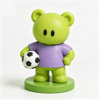 Figurine de bureau personnalisable en PVC, série Ours Vert avec Ballon de Football, boîte mystère 5 cm, jouet décoratif unisexe, cadeau pour les 14 ans et plus