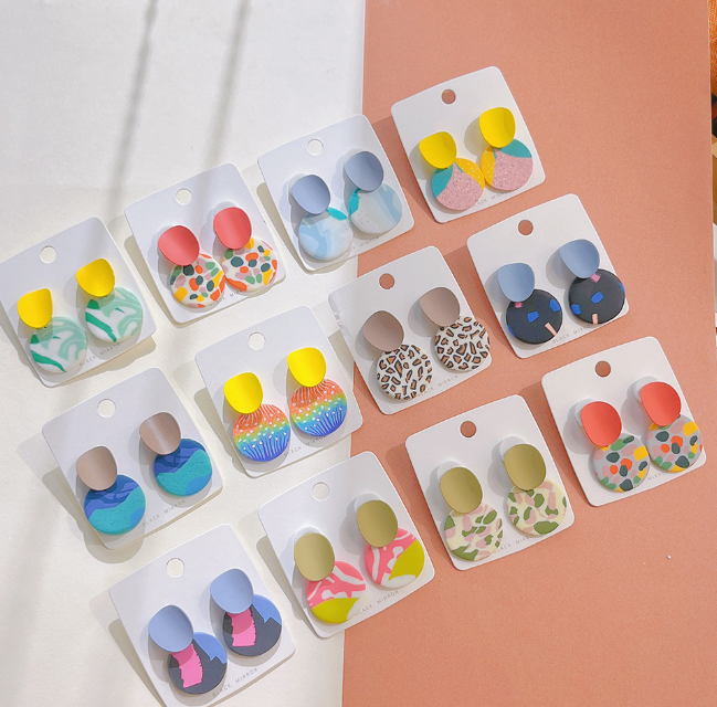 Summer Soft Clay Earrings Fashion Painted