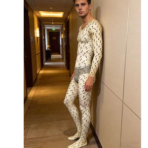 Body Sexy para Hombre con Abertura en la Entrepierna, Estampado de Leopardo, Nylon y Spandex, Ropa Interior, Primavera 2025 - Product Image 5