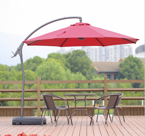 Outdoor Aluminum Handing <strong>Banana</strong> Umbrella <strong>Parasol</strong> with Crank Patio Umbrella with Base Beach Umbrella Polyester - Product Image 1