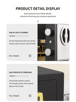 Caja Fuerte de Acero Nickphilo Personalizada al por Mayor, Sistema de Desbloqueo 3 en 1 (Huella Dactilar/Llave/Código), Cerradura Digital Electrónica para Uso Comercial