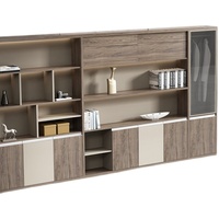 WJG-266X Armoire de classement en bois pour bureau avec base mobile et serrure, design moderne, rangement de luxe léger pour documents et livres