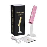 Mini lampe à ongles rose diamant 3W Séchoir à ongles en gel sans fil Câble USB portable Lampe à ongles UV portable avec support magnétique