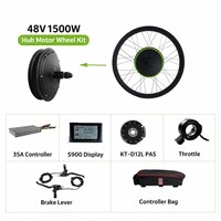 Kit de conversion de vélo à pneus larges pour neige 48V 1500W avec moteur de moyeu arrière à cassette, contrôleur 35A et écran LCD