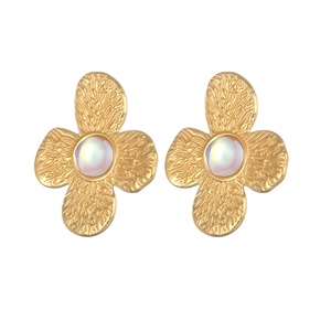 Custom 18K Gold Plated <strong>Stainless</strong> <strong>Steel</strong> Waterdrop Flower Butterfly Earrings Non-Tarnish Women's Hypoallergenic Fashion <strong>Jewelry</strong> - Product Image 5