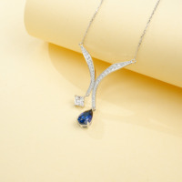 Bijoux Wangfu, pendentif en argent sterling S925 avec saphir cultivé en laboratoire et zircone cubique, bijoux fins pour femmes, fournisseur en gros