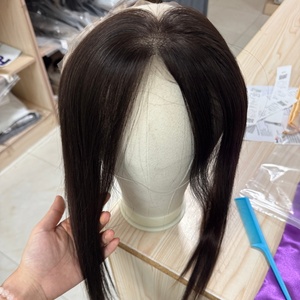 Prêt à expédier : Topper capillaire HD en dentelle suisse pour ligne de <span class=keywords><strong>cheveux</strong></span> reculée, 1,5x11 pouces, couverture d'oreille à oreille, 14 pouces, <span class=keywords><strong>cheveux</strong></span> humains, Halo Wire - Product Image 5