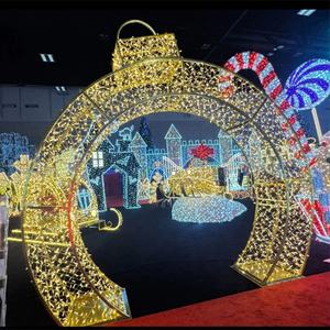 Arco de bola LED gigante 3D personalizado, gran esfera navideña <span class=keywords><strong>para</strong></span> exteriores con luces <span class=keywords><strong>para</strong></span> Centro Comercial - Product Image 4