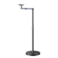 Support de sol pour téléphone et tablette Feixiang L58, ultra-stable, support flexible, design de poteau conique, réglable à 360°, en alliage d'aluminium noir