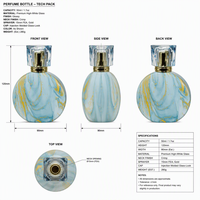 Flacon de parfum cylindrique en verre mat de luxe personnalisé OEM avec pulvérisateur, impression sérigraphiée sans couture, impression par transfert d'eau intégrale