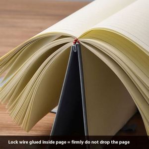 A5 Leather Hardcover Thread Sewing Strap Notebook 100 Sheets College Student <b>Journal</b> Thickened Record Book Pen Gift Box - Product Image 3