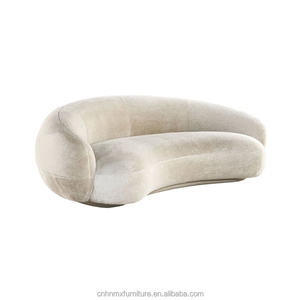 Set <span class=keywords><strong>Sofa</strong></span> Seksional Hotel Desain Modern Bentuk Setengah Lingkaran dengan Kain Beludru dan Kaki Kayu untuk Ruang Tamu - Product Image 2