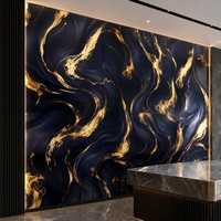 Panneau décoratif WYRAX pour mur de bureau, en PVC marbré noir et or, feuille de marbre UV 1220x2440mm 3.2mm, facile à nettoyer