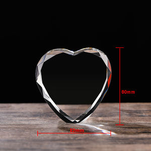 Cœur transparent multi-facettes en <span class=keywords><strong>cristal</strong></span> K9 vierge pour gravure laser, ornement 3D pour photos, mariage, anniversaire, Saint-Valentin - Product Image 2