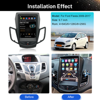 Écran vertical de style Tesla de 9,7 pouces, autoradio Android 2 Din pour Ford FIESTA 2009-2016 avec navigation GPS, Carplay, Auto FM AM BT