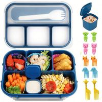 Boîte à lunch bento rectangulaire en PP écologique à 4 compartiments pour enfants et adultes, avec motif sculpté, compatible congélateur