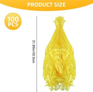 Huamaohengchun 100Pcs Durable Mesh Produce Bags Onion/Fruits/Vegetables/Seafood Net Bags Grocery Storage (22 Inch LDPE <b>Material</b>) - Product Image 6