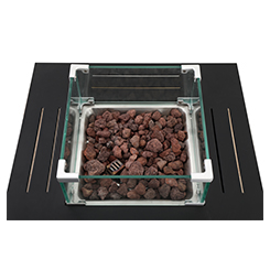 28" Rectangular Table Top Fire Pit Propane Outdoor Alloy Steel