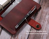 Carnet de notes en cuir rechargeable, carnet avec poches, carnet à anneaux 6 trous avec porte-stylo, personnalisable