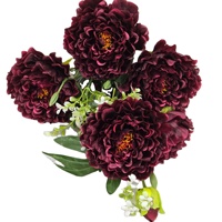 Grand bouquet de pivoines artificielles à 6 têtes, fausses fleurs de pivoine pour mariage, maison, hôtel, arrangement floral