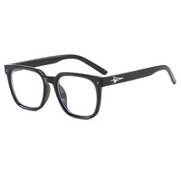 Edición coreana rectángulo único de gran tamaño Bloqueo de luz azul y antirreflejo claro hombres mujeres gafas cuadradas marco óptico