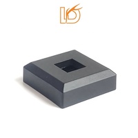 Chaussures de base de balustre en fer noir à bon prix pour broches carrées en fer forgé de 1/2 pouces accessoires d'escalier pièces d'escalier en métal en vente