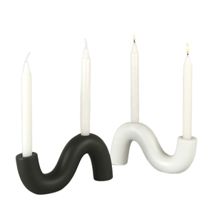 Porte-bougie en céramique écologique avec impression découpée pour la décoration intérieure - Product Image 1