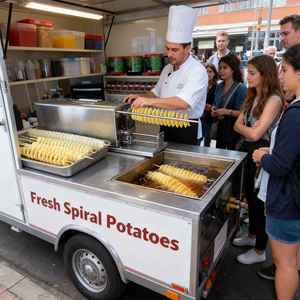 New Automatic Manual Spiral Potato Twister Machine Factory Supply Semi-Automatic Fruit Vegetable Holder for <strong>Bakery</strong> <strong>Chips</strong> - Product Image 4