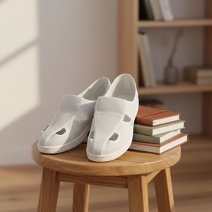 <span class=keywords><strong>Scarpe</strong></span> <span class=keywords><strong>Antinfortunistiche</strong></span> Traspiranti Antistatiche in Tela Bianca con Quattro Fori di Ventilazione, <span class=keywords><strong>Scarpe</strong></span> Purificanti per Officina, Calzature da <span class=keywords><strong>Uomo</strong></span> per Ambienti Alimentari e Camera Bianca - Product Image 2