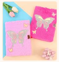 A5 Custom Diary Notebook Set für Kinder Gedruckte Schmetterlinge Papier Cover Journal Plüsch Schul bedarf für Kinder