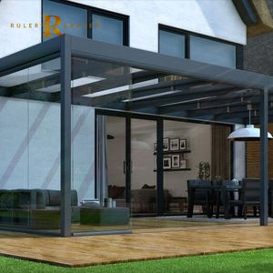 Pergola en aluminium sur mesure avec porte coulissante pour jardin extérieur, restaurant, allée, couloir, véranda - Product Image 1