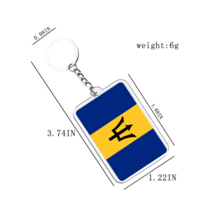 Acrylic Keychains & Pendants Light Keychains Barbados Flags Various Countries Accessories for Fans - Product Image 2